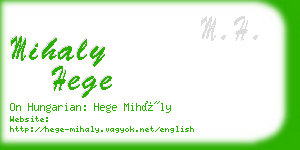 mihaly hege business card